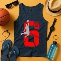 6 Year Old 6th Basketball Birthday Partytheme Tank Top thumb 4