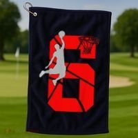 6 Year Old 6th Basketball Birthday Partytheme Golf Towel thumb 1