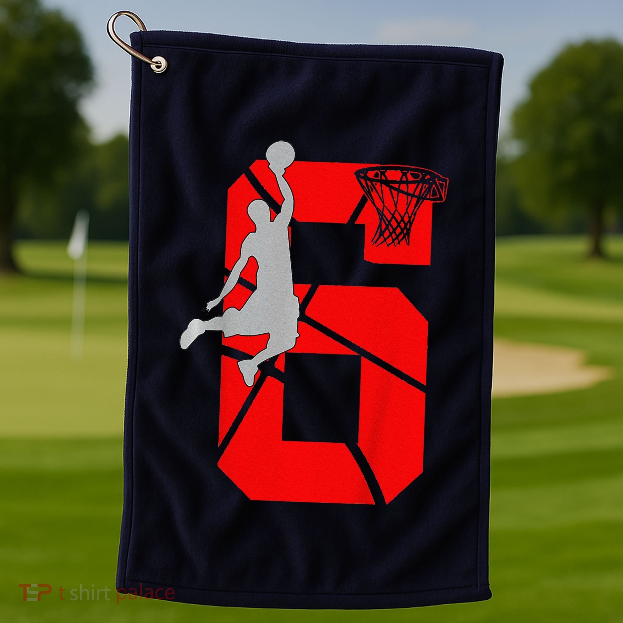6 Year Old 6th Basketball Birthday Partytheme Golf Towel