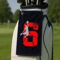 6 Year Old 6th Basketball Birthday Partytheme Golf Towel thumb 2