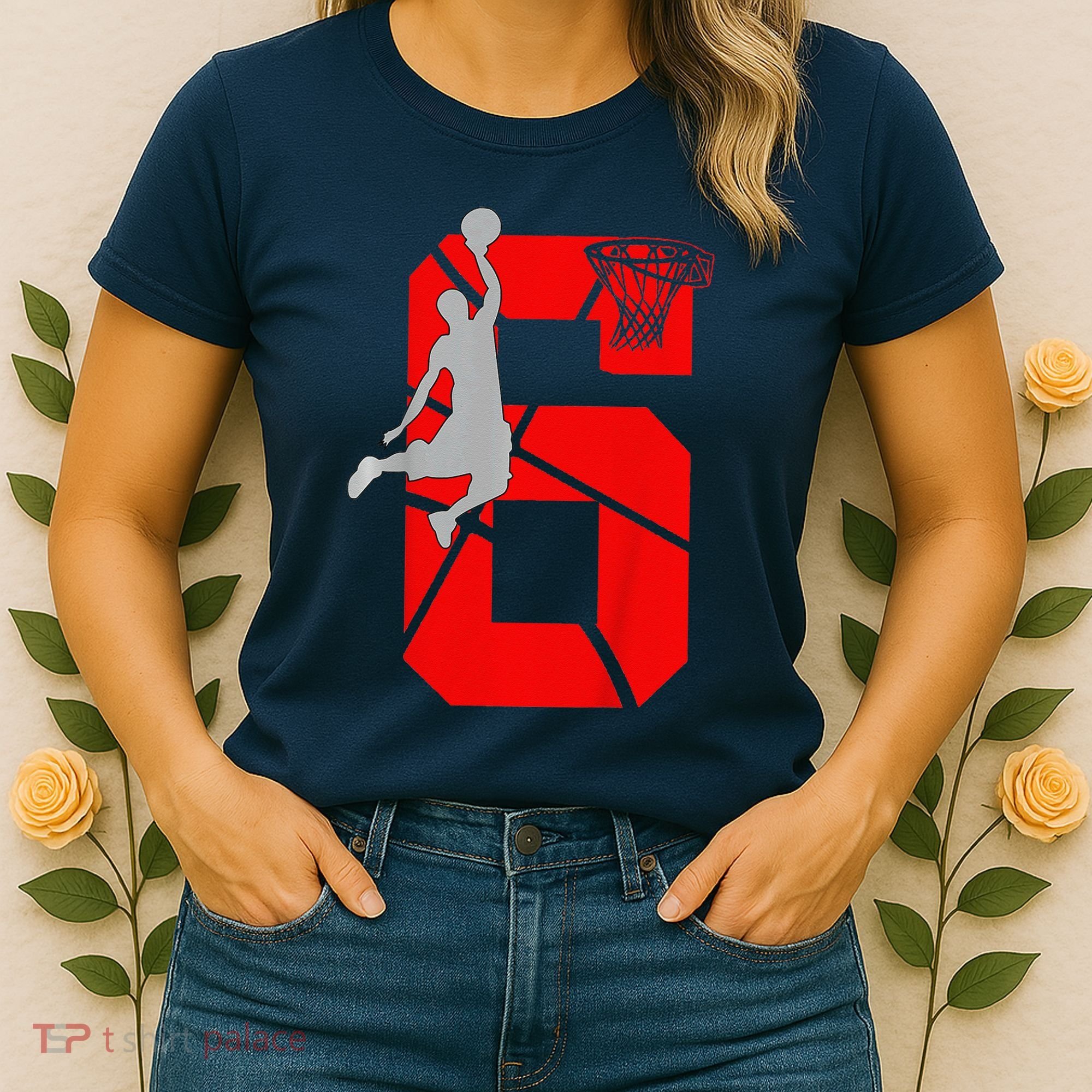 6 Year Old 6th Basketball Birthday Partytheme Women's T-Shirt