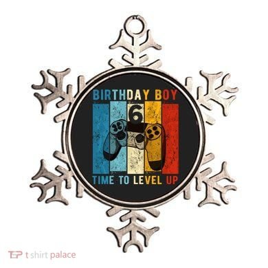 6 Year Old Birthday Boy 6 Time To Level Up 6th Birthday Boy Ornament