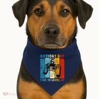 6 Year Old Birthday Boy 6 Time To Level Up 6th Birthday Boy USA-Made Doggie Bandana thumb 1