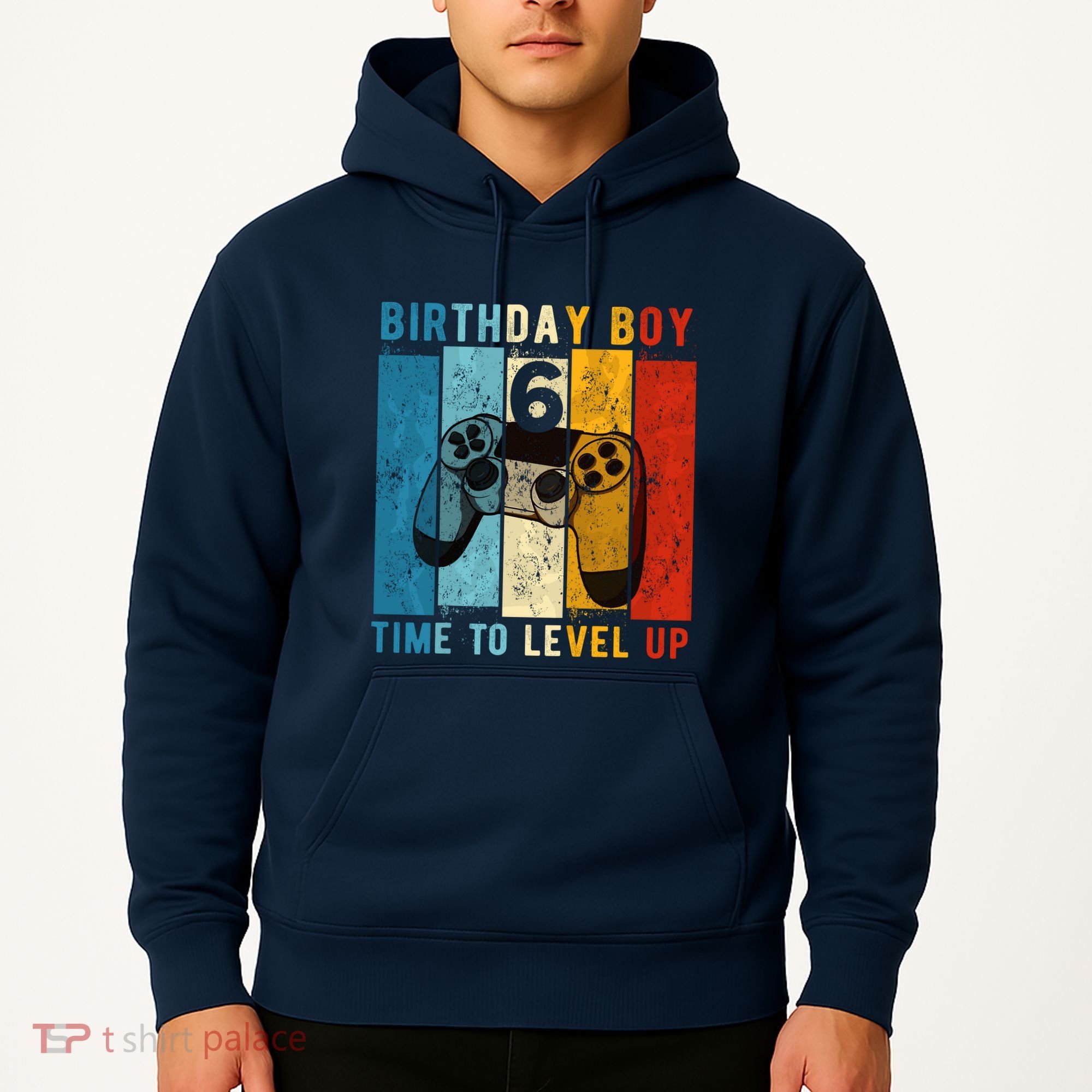 6 Year Old Birthday Boy 6 Time To Level Up 6th Birthday Boy Hoodie