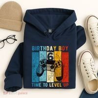 6 Year Old Birthday Boy 6 Time To Level Up 6th Birthday Boy Hoodie thumb 4