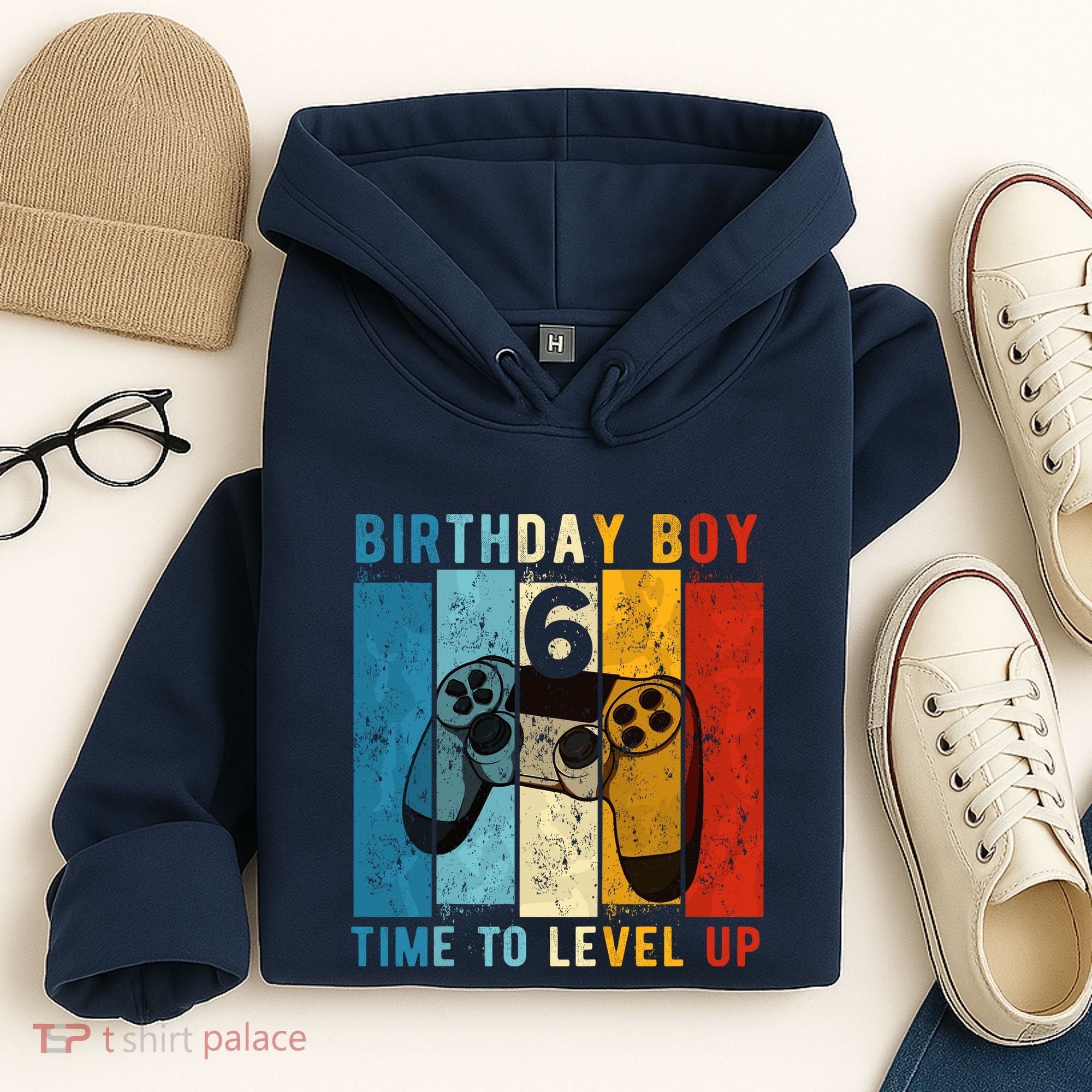 6 Year Old Birthday Boy 6 Time To Level Up 6th Birthday Boy Hoodie