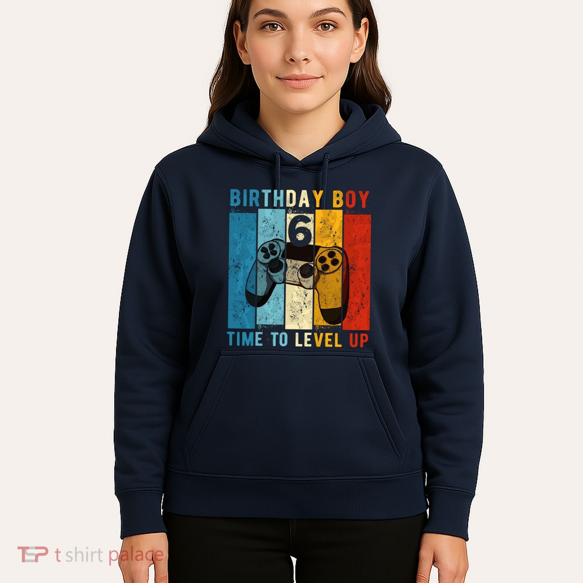 6 Year Old Birthday Boy 6 Time To Level Up 6th Birthday Boy Hoodie