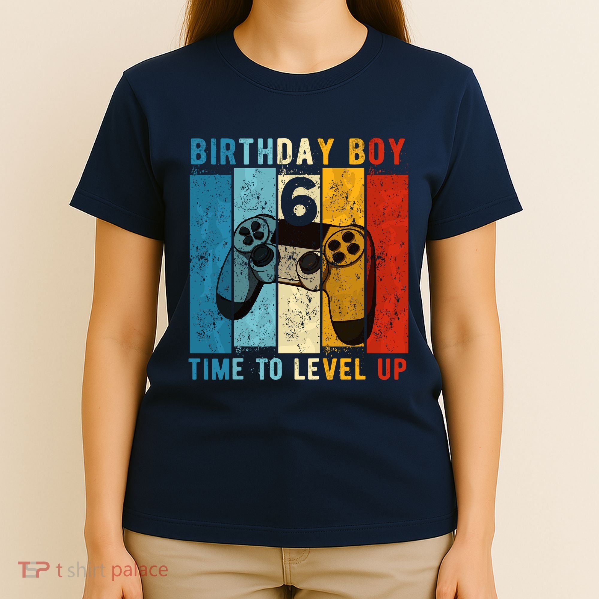 6 Year Old Birthday Boy 6 Time To Level Up 6th Birthday Boy T-Shirt
