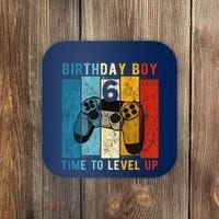6 Year Old Birthday Boy 6 Time To Level Up 6th Birthday Boy Coaster thumb 0