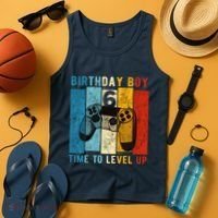 6 Year Old Birthday Boy 6 Time To Level Up 6th Birthday Boy Tank Top thumb 4