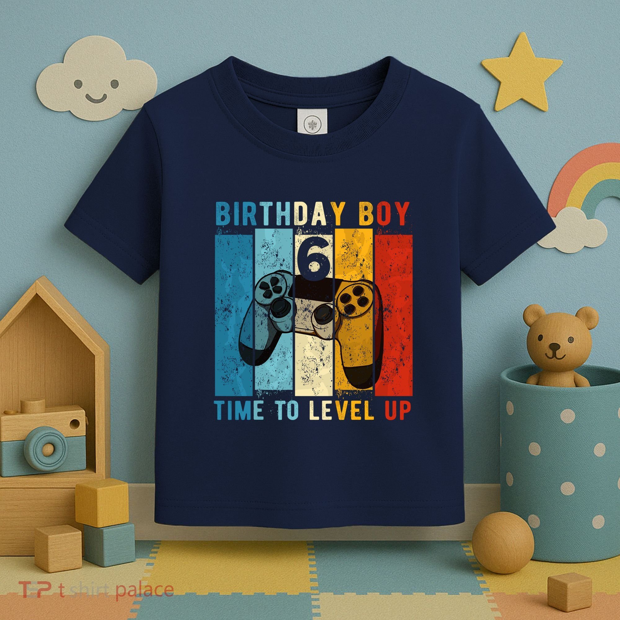 6 Year Old Birthday Boy 6 Time To Level Up 6th Birthday Boy Toddler T-Shirt
