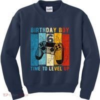 6 Year Old Birthday Boy 6 Time To Level Up 6th Birthday Boy Kids Sweatshirt thumb 0