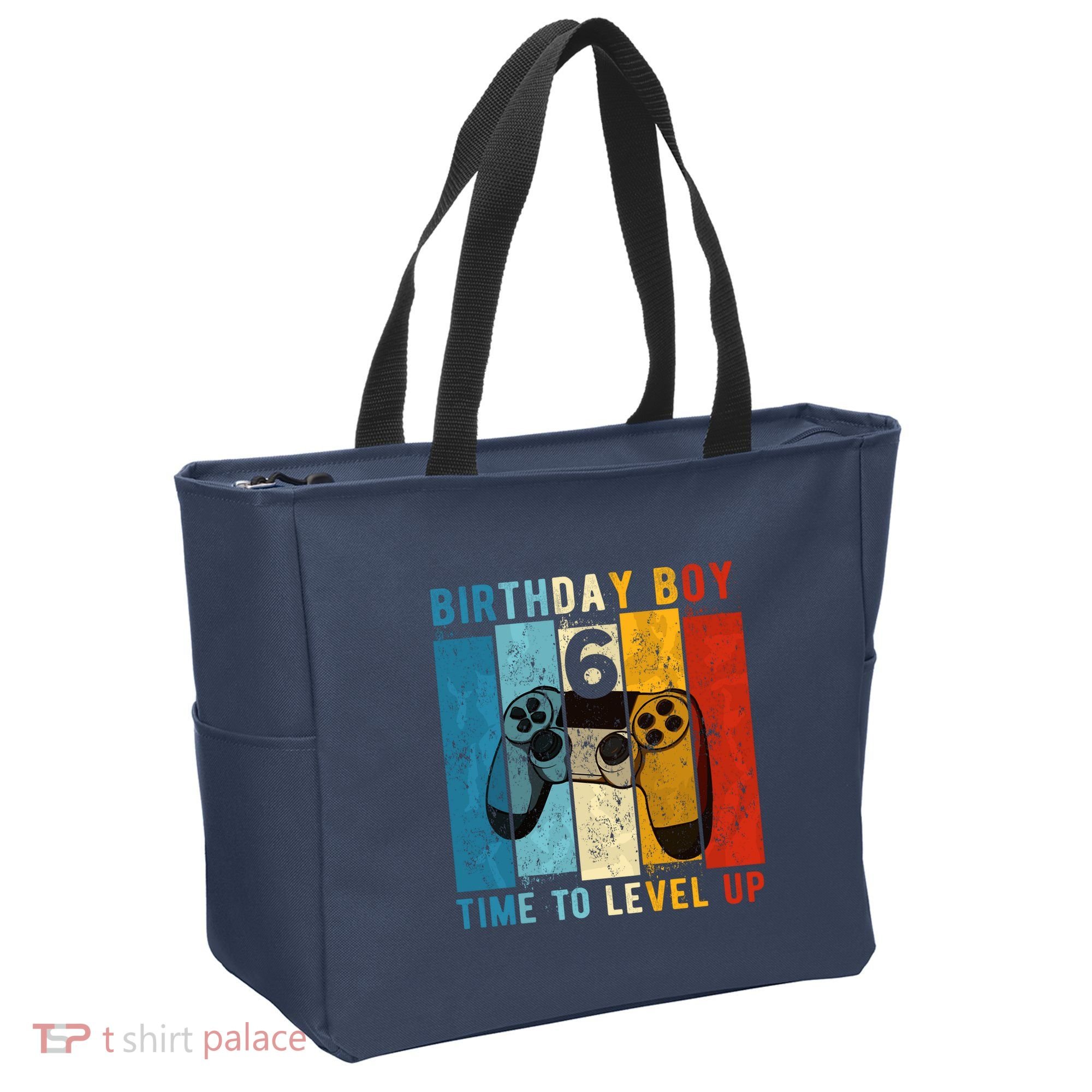 6 Year Old Birthday Boy 6 Time To Level Up 6th Birthday Boy Tote Bag