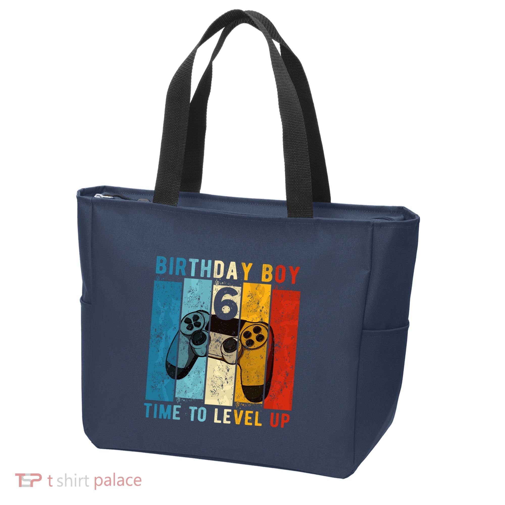6 Year Old Birthday Boy 6 Time To Level Up 6th Birthday Boy Tote Bag