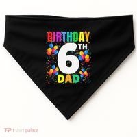6 Years Old ItS My 6th Birthday Crew Balloons For Dad USA-Made Doggie Bandana thumb 0