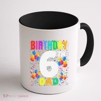 6 Years Old ItS My 6th Birthday Crew Balloons For Dad Coffee Mug thumb 1