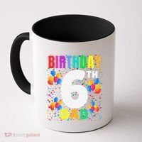 6 Years Old ItS My 6th Birthday Crew Balloons For Dad Coffee Mug thumb 0