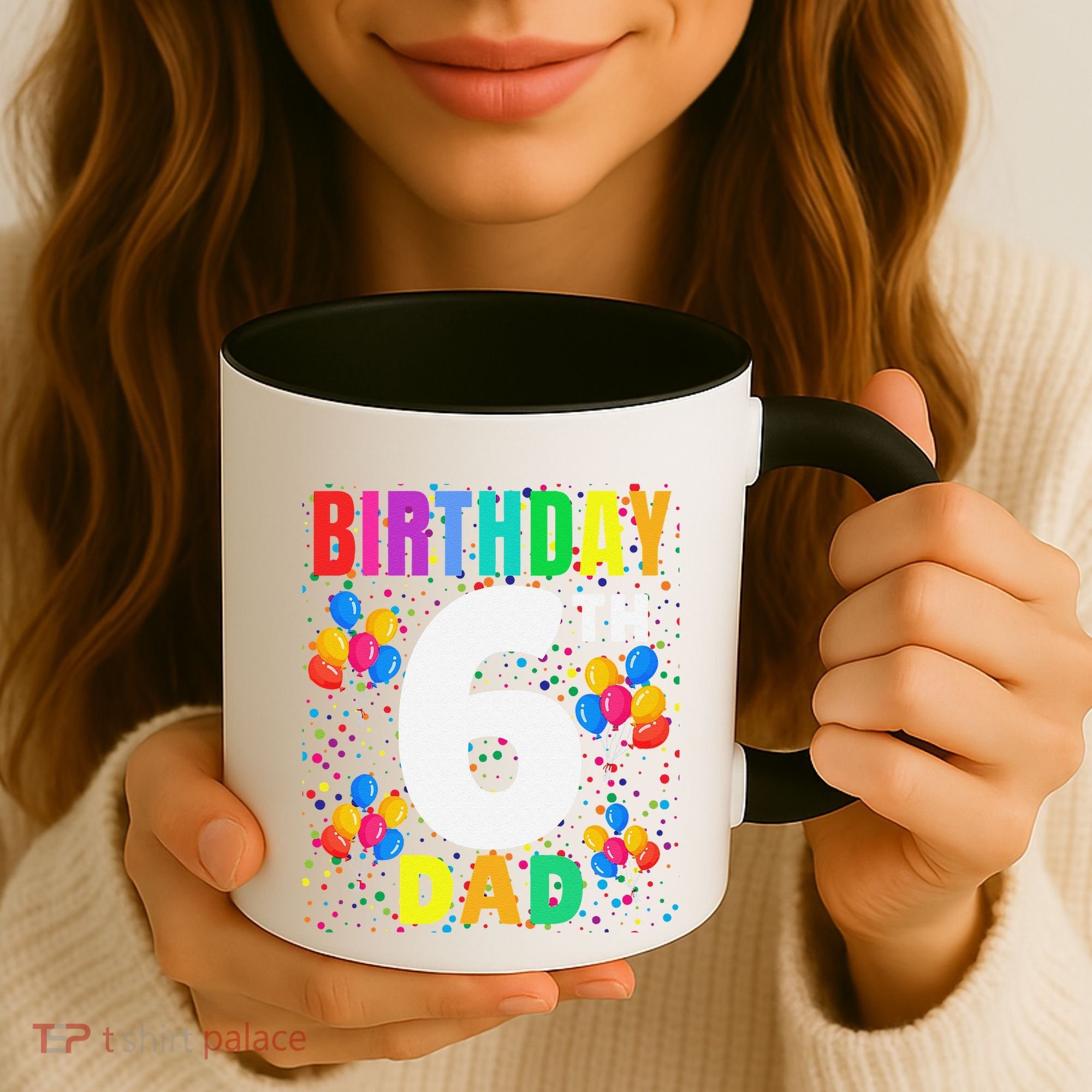 6 Years Old ItS My 6th Birthday Crew Balloons For Dad Coffee Mug