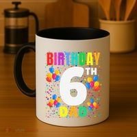 6 Years Old ItS My 6th Birthday Crew Balloons For Dad Coffee Mug thumb 4