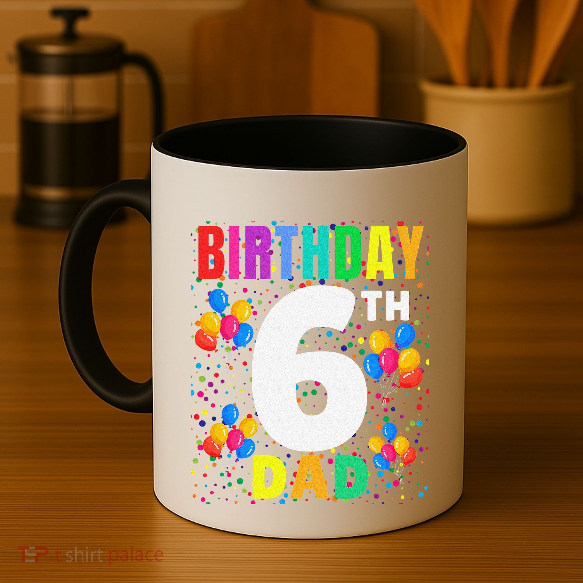 6 Years Old ItS My 6th Birthday Crew Balloons For Dad Coffee Mug
