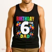 6 Years Old ItS My 6th Birthday Crew Balloons For Dad Tank Top thumb 3