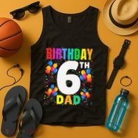 6 Years Old ItS My 6th Birthday Crew Balloons For Dad Tank Top thumb 4