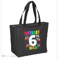 6 Years Old ItS My 6th Birthday Crew Balloons For Dad Tote Bag thumb 2