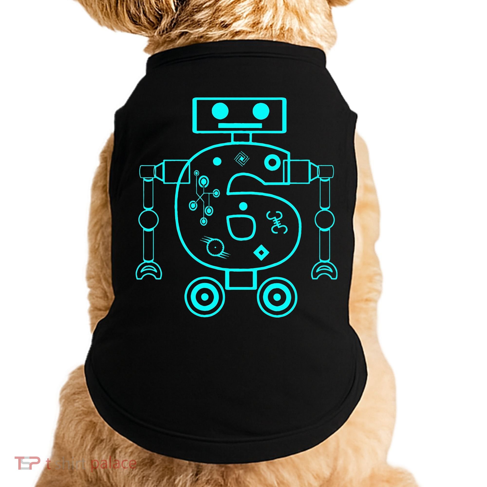 6 Year Old 6th Birthday Robot Themed Party Gift Doggie Tank