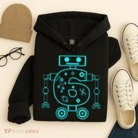 6 Year Old 6th Birthday Robot Themed Party Gift Hoodie thumb 4
