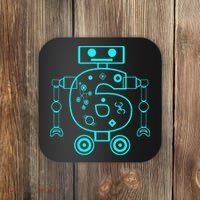6 Year Old 6th Birthday Robot Themed Party Gift Coaster thumb 0