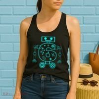 6 Year Old 6th Birthday Robot Themed Party Gift Women's Tank Top thumb 2