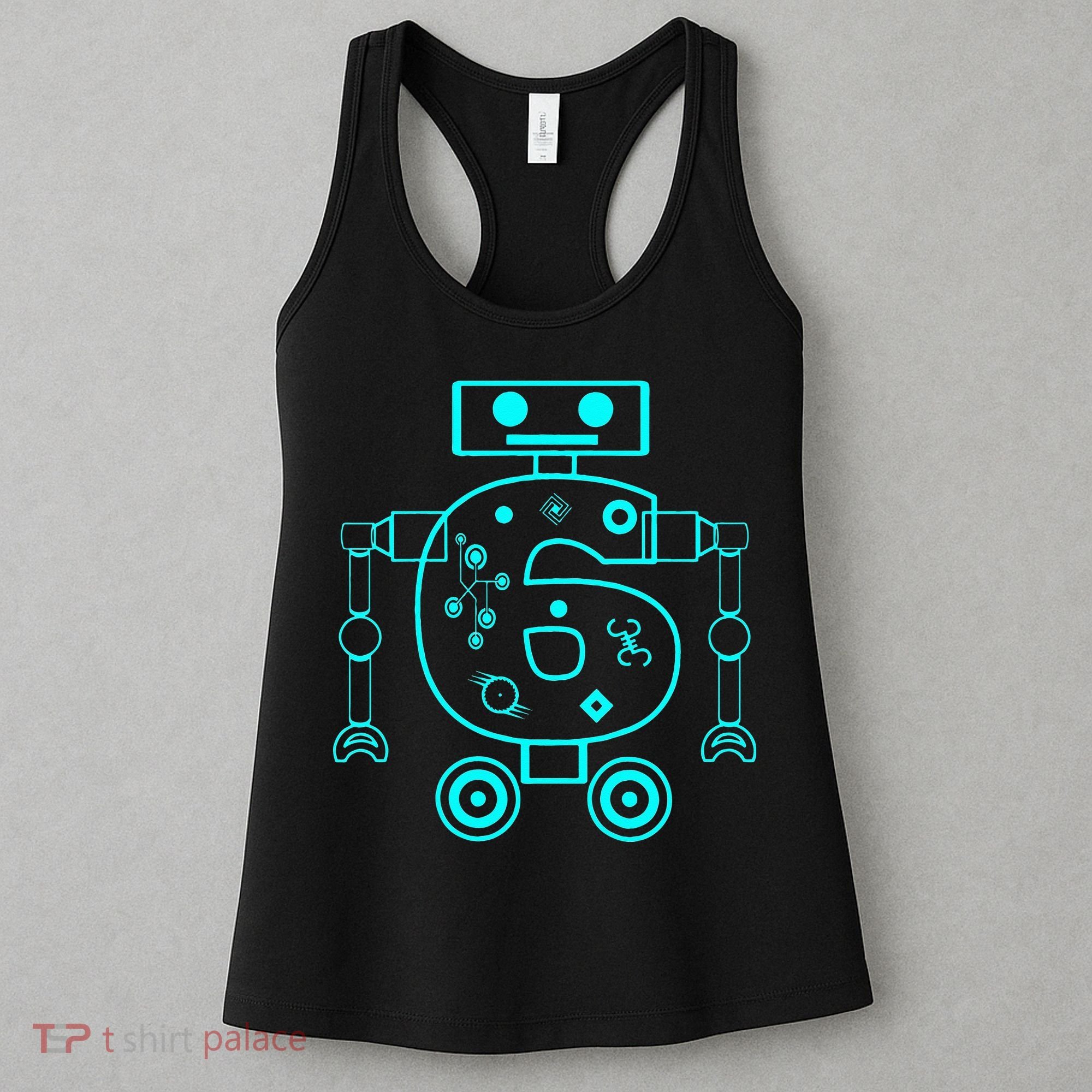 6 Year Old 6th Birthday Robot Themed Party Gift Women's Tank Top