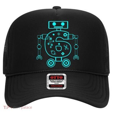 6 Year Old 6th Birthday Robot Themed Party Gift Hat