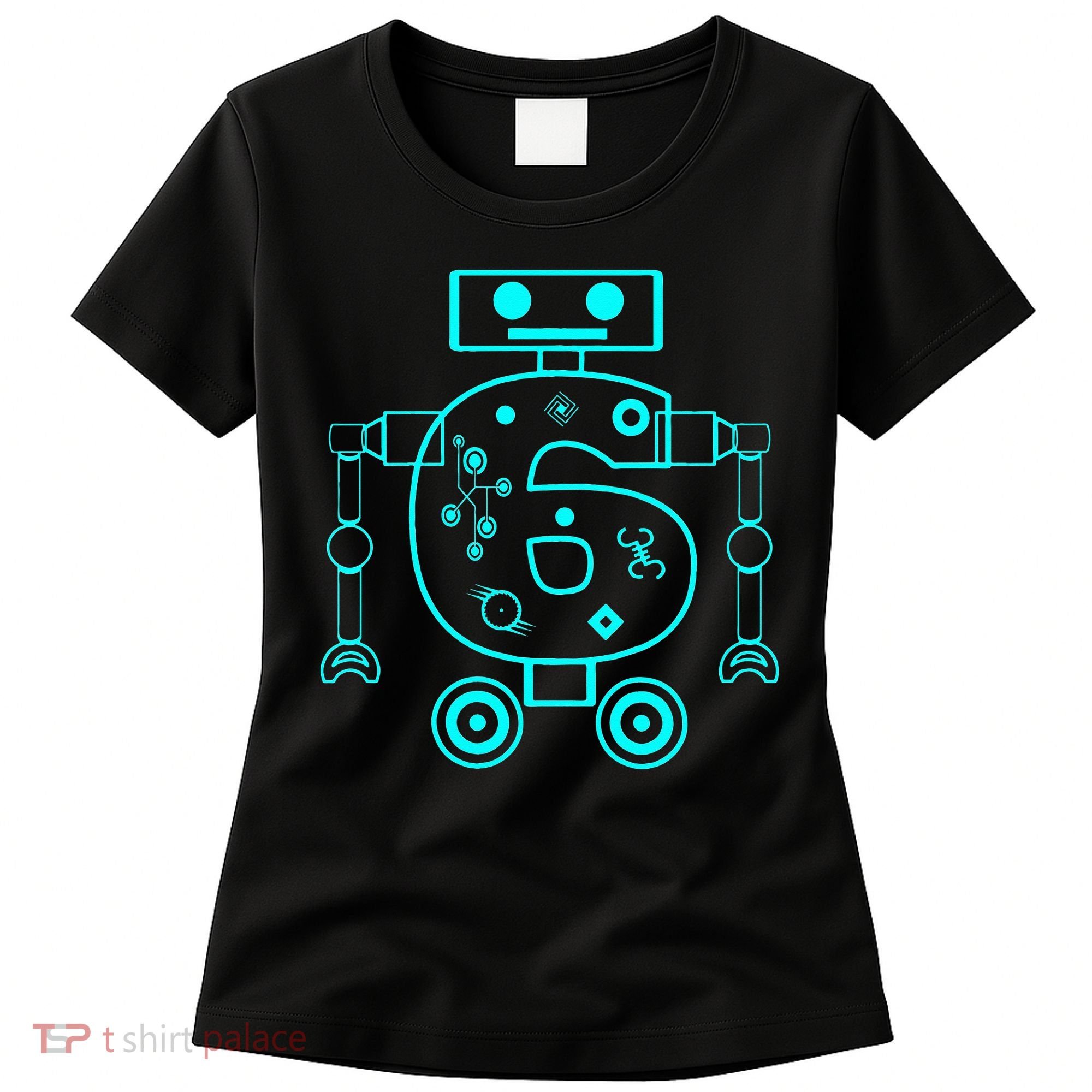 6 Year Old 6th Birthday Robot Themed Party Gift Women's T-Shirt