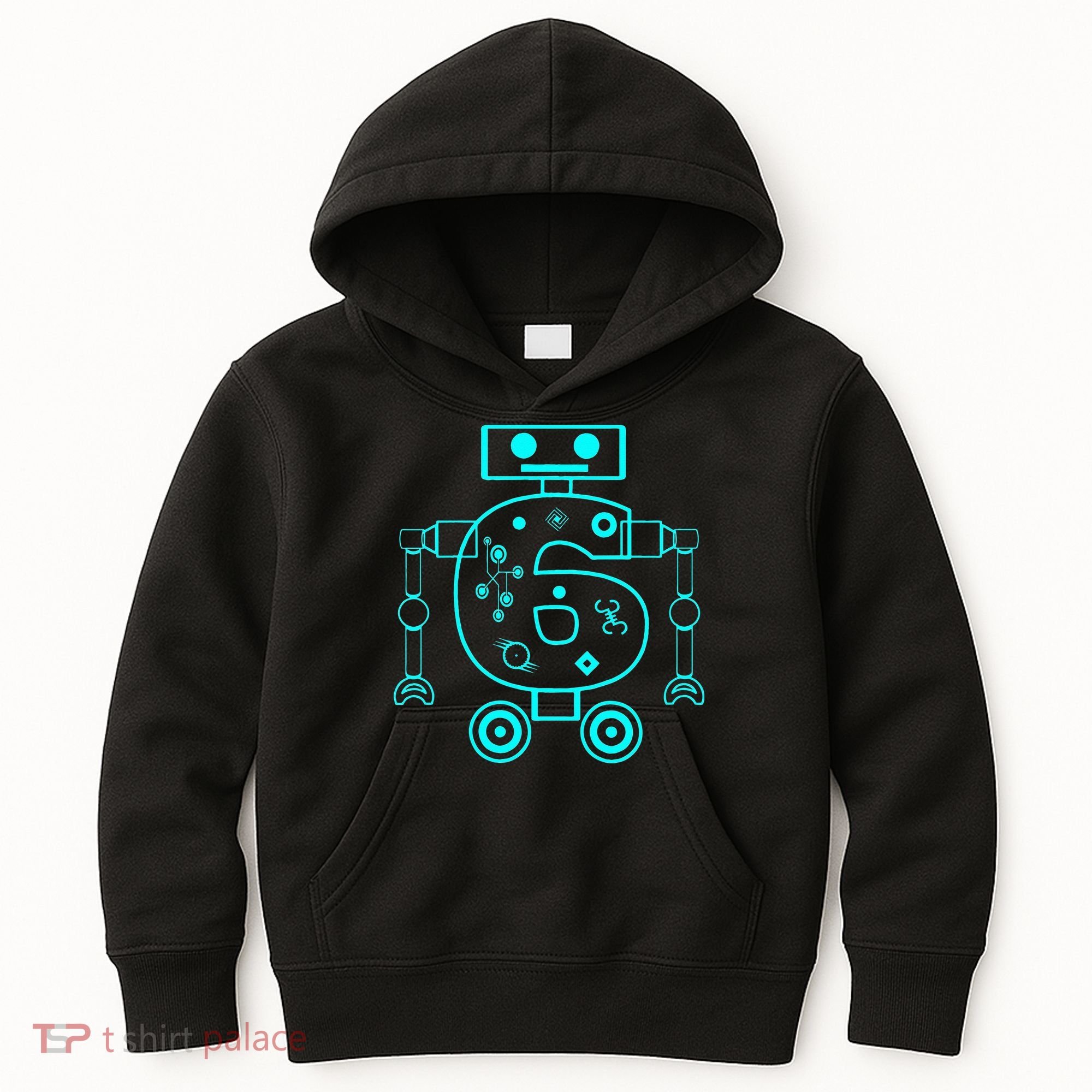 6 Year Old 6th Birthday Robot Themed Party Gift Kids Hoodie