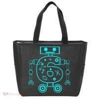 6 Year Old 6th Birthday Robot Themed Party Gift Tote Bag thumb 0