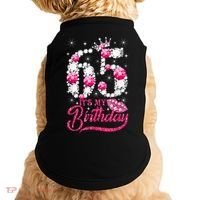 65 Year Old Gifts It's my 65th Birthday Pink Diamond Crown Doggie Tank thumb 0