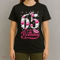 65 Year Old Gifts It's my 65th Birthday Pink Diamond Crown T-Shirt thumb 4