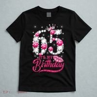 65 Year Old Gifts It's my 65th Birthday Pink Diamond Crown T-Shirt thumb 5