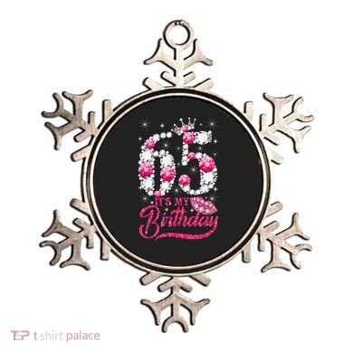 65 Year Old Gifts It's my 65th Birthday Pink Diamond Crown Ornament