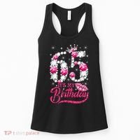 65 Year Old Gifts It's my 65th Birthday Pink Diamond Crown Women's Tank Top thumb 0