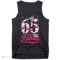 65 Year Old Gifts It's my 65th Birthday Pink Diamond Crown Tank Top thumb 0