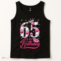 65 Year Old Gifts It's my 65th Birthday Pink Diamond Crown Tank Top thumb 2