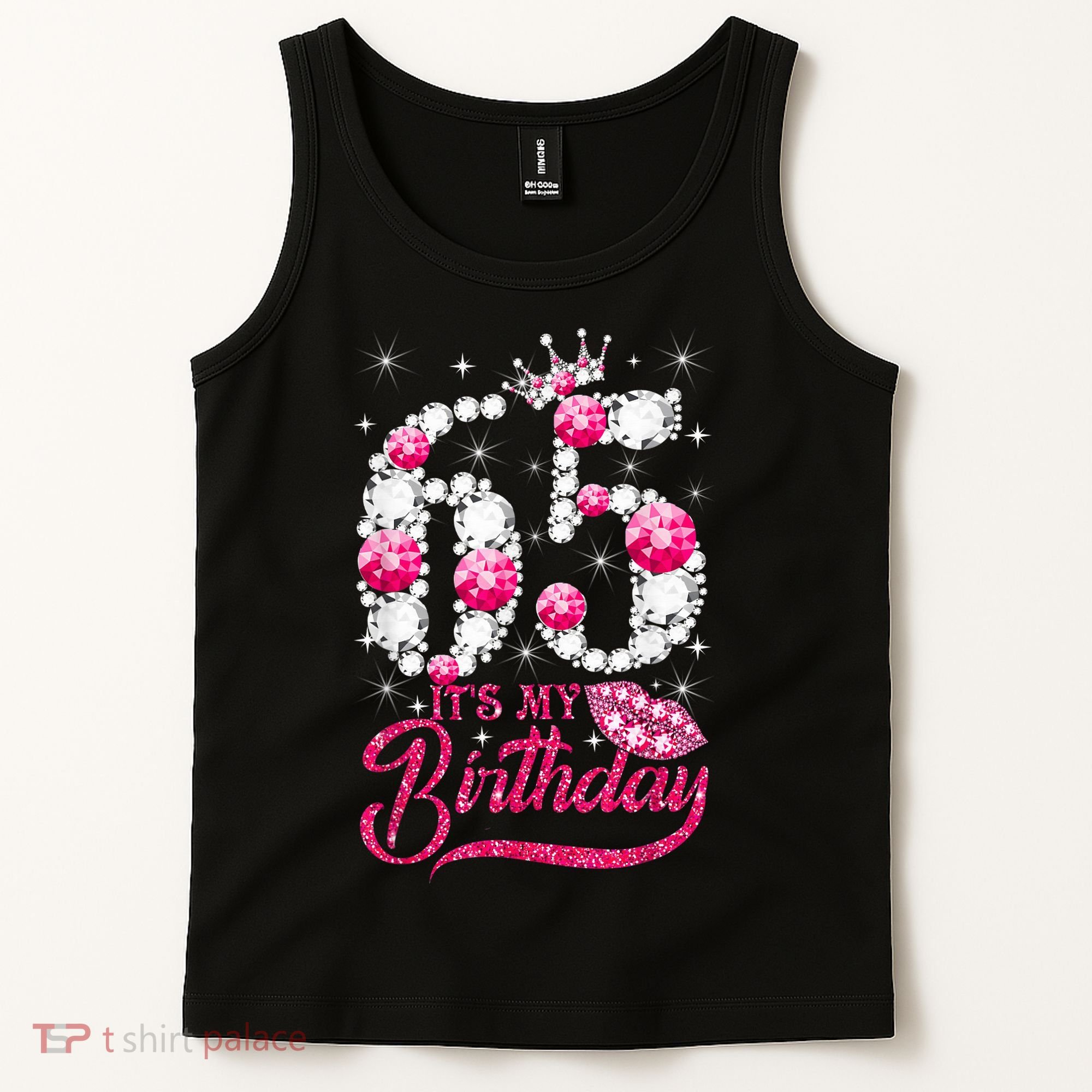 65 Year Old Gifts It's my 65th Birthday Pink Diamond Crown Tank Top
