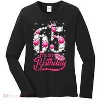 65 Year Old Gifts It's my 65th Birthday Pink Diamond Crown Women's Long Sleeve Shirt thumb 0