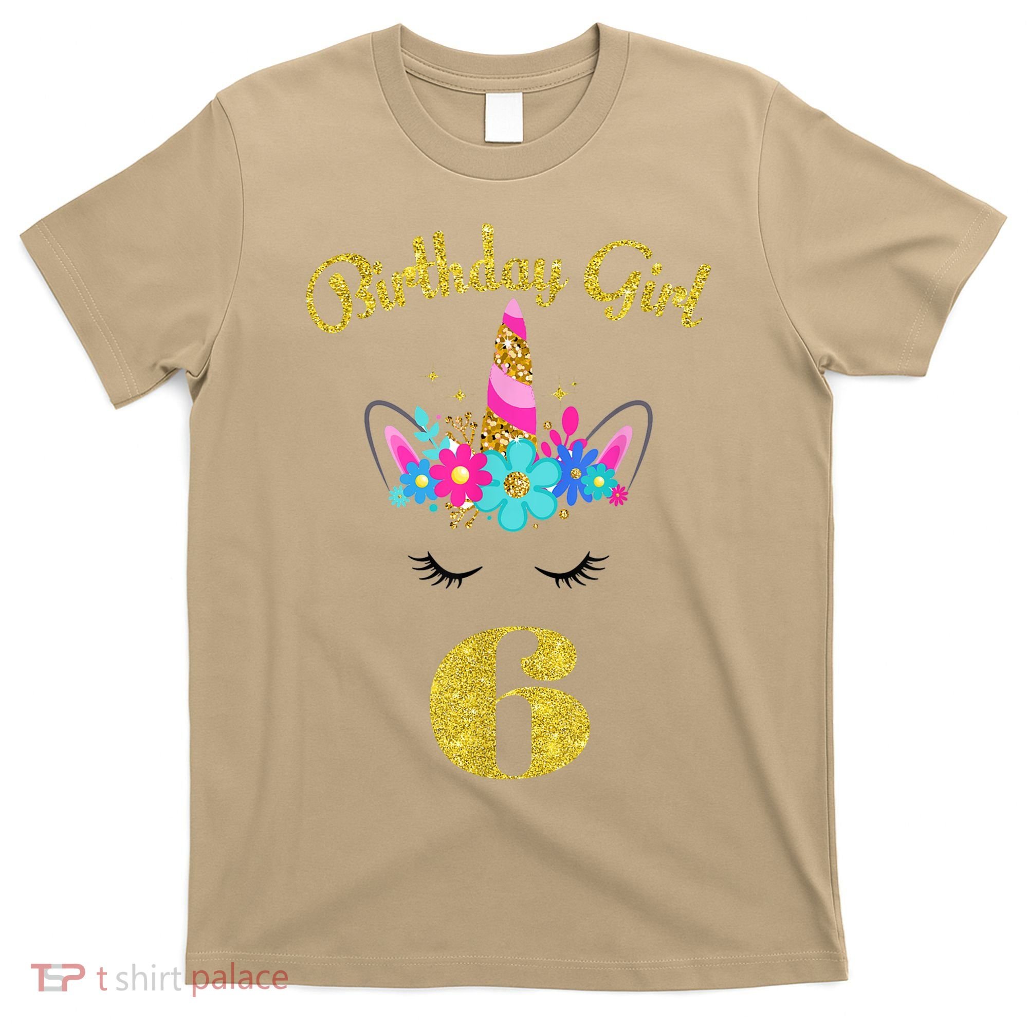 6 Years Old Gifts 6th Birthday Gift For Girl Funny Unicorn Face 31 T-Shirt