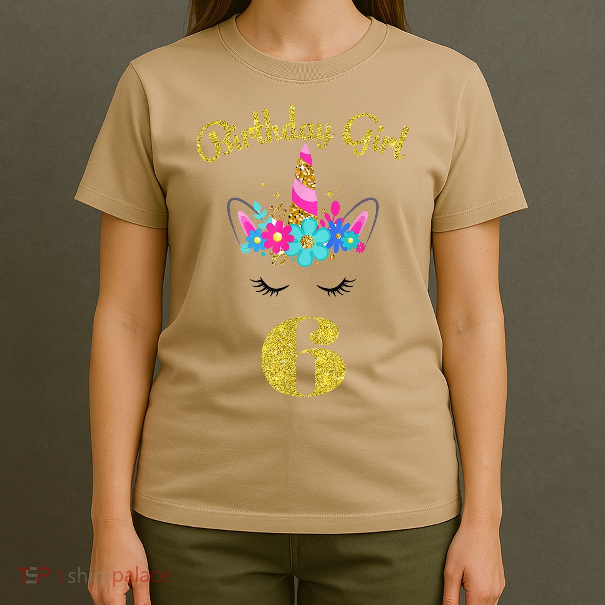6 Years Old Gifts 6th Birthday Gift For Girl Funny Unicorn Face 31 T-Shirt