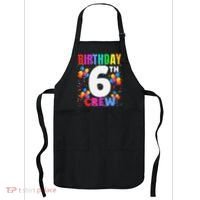 6 Years Old ItS My 6th Birthday Crew Balloons For Squad Apron thumb 0