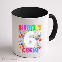 6 Years Old ItS My 6th Birthday Crew Balloons For Squad Coffee Mug thumb 1