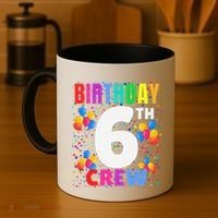 6 Years Old ItS My 6th Birthday Crew Balloons For Squad Coffee Mug thumb 4